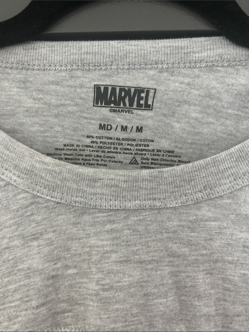 Marvel Gray Tee with Blue Sleeve Stripes & Spider-Man Graphic - Picture 2 of 5